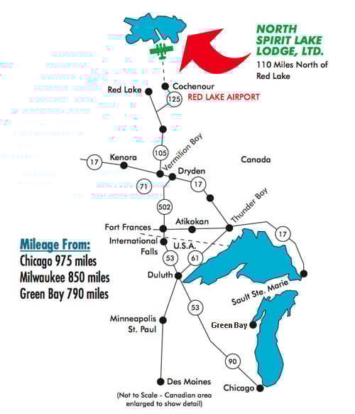 Map to North Spirit Lake Lodge